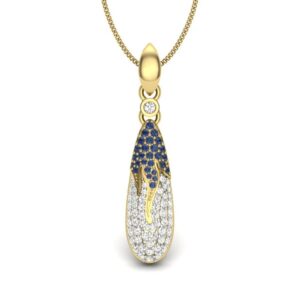Solid 22K/18K/14K Fine Gold Certified Stamped Chain CZ Design Pendant In 22 Carat,18 Carat and 14 Carat Fine Gold