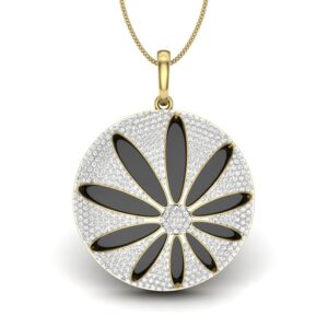 Solid 22K/18K/14K Fine Gold Certified Stamped Flower CZ Design Pendant In 22 Carat,18 Carat and 14 Carat Fine Gold