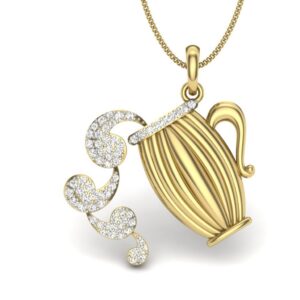 Solid 22K/18K/14K Fine Gold Certified Stamped Drum CZ Design Pendant In 22 Carat,18 Carat and 14 Carat Fine Gold