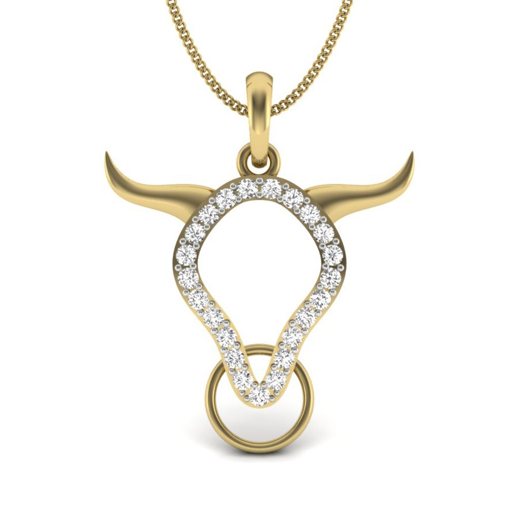 IGI Certified Natural Diamond Design Pendant 14K/18K Fine Yellow Gold