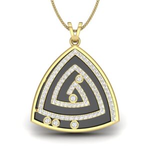 Solid 22K/18K/14K Fine Gold Certified Stamped Maze CZ Design Pendant In 22 Carat,18 Carat and 14 Carat Fine Gold