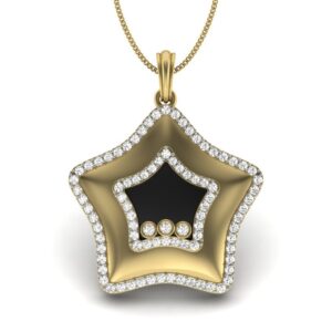 Solid 22K/18K/14K Fine Gold Certified Stamped Star CZ Design Pendant In 22 Carat,18 Carat and 14 Carat Fine Gold