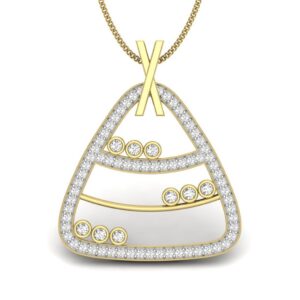 Solid 22K/18K/14K Fine Gold Certified Stamped Triangle CZ Design Pendant In 22 Carat,18 Carat and 14 Carat Fine Gold