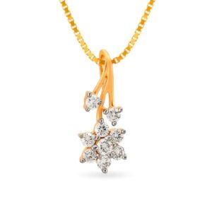 IGI Certified Natural Diamond Design Pendant 14K/18K Fine Yellow Gold