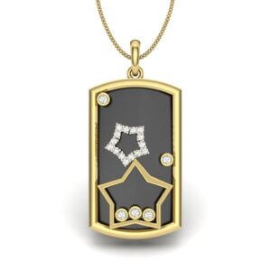 Solid 22K/18K/14K Fine Gold Certified Stamped Star CZ Design Pendant In 22 Carat,18 Carat and 14 Carat Fine Gold