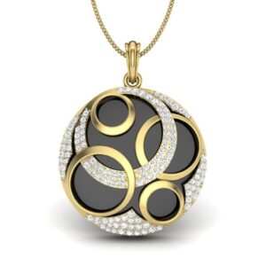Solid 22K/18K/14K Fine Gold Certified Stamped Round CZ Design Pendant In 22 Carat,18 Carat and 14 Carat Fine Gold