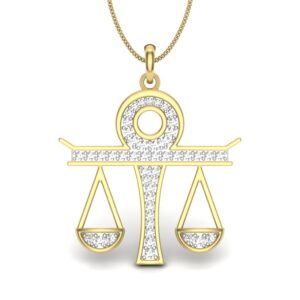 IGI Certified Natural Diamond Design Pendant 14K/18K Fine Yellow & white Gold