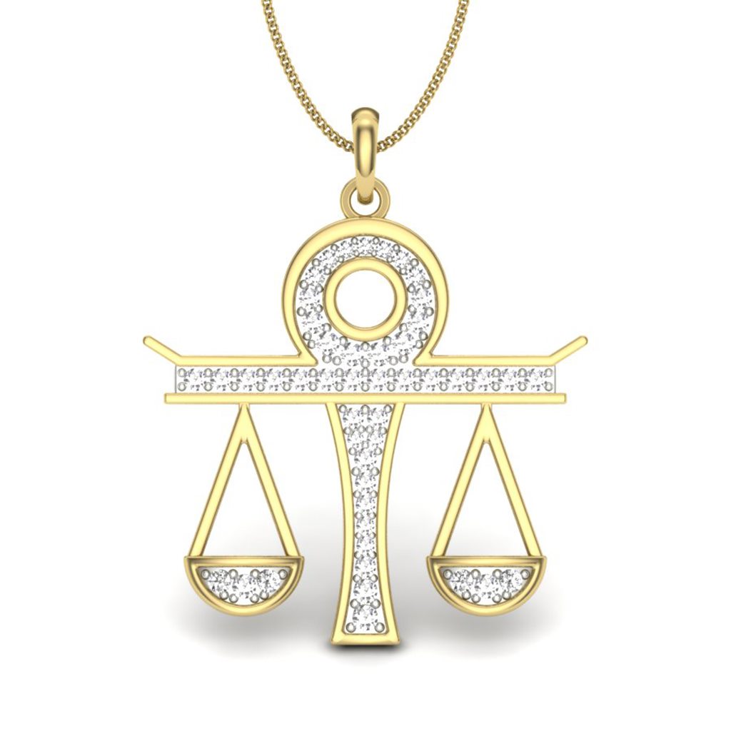 IGI Certified Natural Diamond Design Pendant 14K/18K Fine Yellow & white Gold