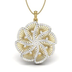 Solid 22K/18K/14K Fine Gold Certified Stamped Flower CZ Design Pendant In 22 Carat,18 Carat and 14 Carat Fine Gold