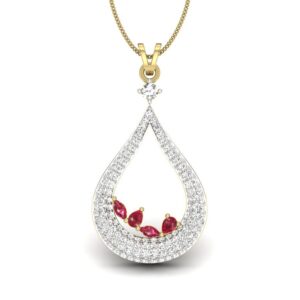 Solid 22K/18K/14K Fine Gold Certified Stamped Dew Drop CZ Design Pendant In 22 Carat,18 Carat and 14 Carat Fine Gold