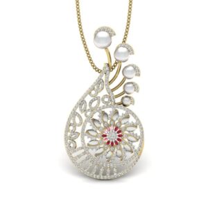 Solid 22K/18K/14K Fine Gold Certified Stamped Spiral CZ Design Pendant In 22 Carat,18 Carat and 14 Carat Fine Gold