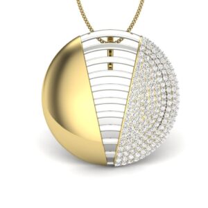 IGI Certified Natural Diamond Design Pendant 14K/18K Fine Yellow & white Gold