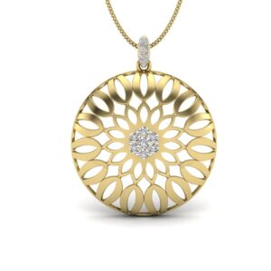 Solid 22K/18K/14K Fine Gold Certified Stamped Round CZ Design Pendant In 22 Carat,18 Carat and 14 Carat Fine Gold