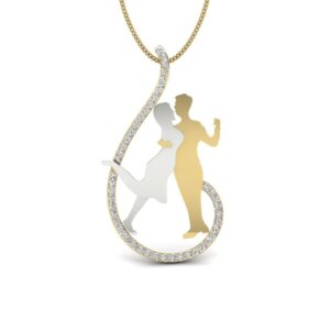 Solid 22K/18K/14K Fine Gold Certified Stamped Love CZ Design Pendant In 22 Carat,18 Carat and 14 Carat Fine Gold
