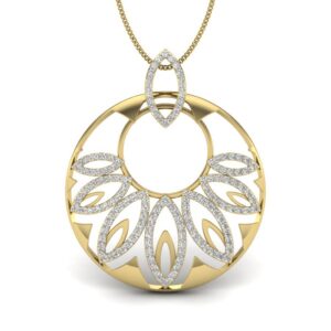 Solid 22K/18K/14K Fine Gold Certified Stamped Round CZ Design Pendant In 22 Carat,18 Carat and 14 Carat Fine Gold