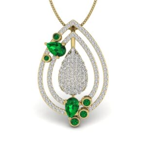 Solid 22K/18K/14K Fine Gold Certified Stamped Leaf CZ Design Pendant In 22 Carat,18 Carat and 14 Carat Fine Gold