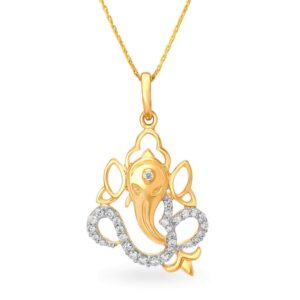 Solid 22K/18K/14K Fine Gold Certified Stamped God Ganesh CZ Design Pendant In 22 Carat,18 Carat and 14 Carat Fine Gold
