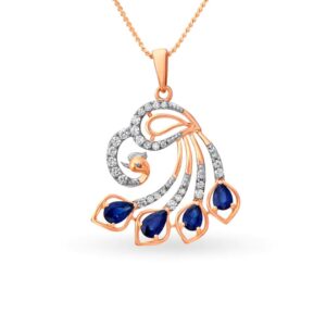 Solid 22K/18K/14K Fine Gold Certified Stamped Peacock CZ Design Pendant In 22 Carat,18 Carat and 14 Carat Fine Gold