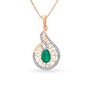 Solid 22K/18K/14K Fine Gold Certified Stamped Abstract CZ Design Pendant In 22 Carat,18 Carat and 14 Carat Fine Gold