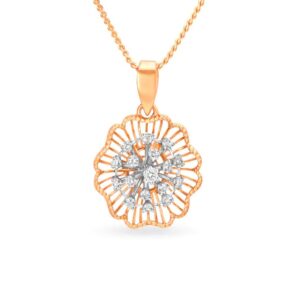 IGI Certified Natural Diamond Design Pendant 14K/18K Fine Rose Gold