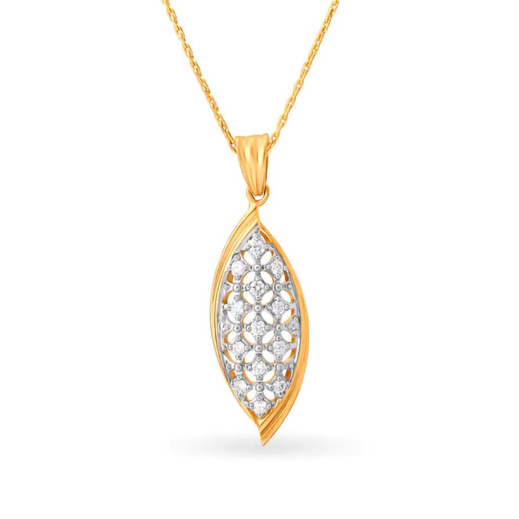 IGI Certified Natural Diamond Design Pendant 14K/18K Fine Yellow Gold