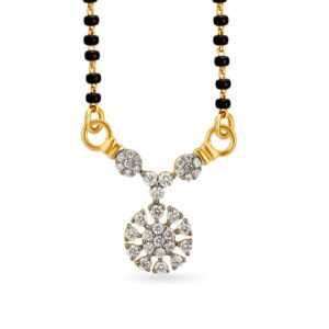 Solid 22K/18K/14K Fine Gold Certified Stamped Mangalsutra CZ Design Pendant In 22 Carat,18 Carat and 14 Carat Fine Gold