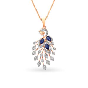 Solid 22K/18K/14K Fine Gold Certified Stamped Peacock CZ Design Pendant In 22 Carat,18 Carat and 14 Carat Fine Gold