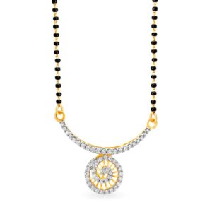 Solid 22K/18K/14K Fine Gold Certified Stamped Mangalsutra CZ Design Pendant In 22 Carat,18 Carat and 14 Carat Fine Gold
