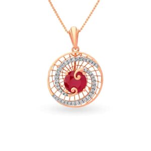 Solid 22K/18K/14K Fine Gold Certified Stamped Round CZ Design Pendant In 22 Carat,18 Carat and 14 Carat Fine Gold