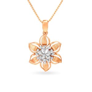 Solid 22K/18K/14K Fine Gold Certified Stamped Flower CZ Design Pendant In 22 Carat,18 Carat and 14 Carat Fine Gold