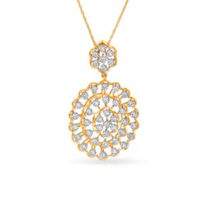 Solid 22K/18K/14K Fine Gold Certified Stamped Round CZ Design Pendant In 22 Carat,18 Carat and 14 Carat Fine Gold