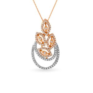 Solid 22K/18K/14K Fine Gold Certified Stamped Abstract CZ Design Pendant In 22 Carat,18 Carat and 14 Carat Fine Gold