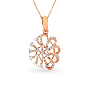 Solid 22K/18K/14K Fine Gold Certified Stamped Abstract CZ Design Pendant In 22 Carat,18 Carat and 14 Carat Fine Gold