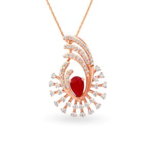 Solid 22K/18K/14K Fine Gold Certified Stamped Abstract CZ Design Pendant In 22 Carat,18 Carat and 14 Carat Fine Gold