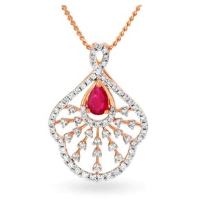 Solid 22K/18K/14K Fine Gold Certified Stamped Abstract CZ Design Pendant In 22 Carat,18 Carat and 14 Carat Fine Gold
