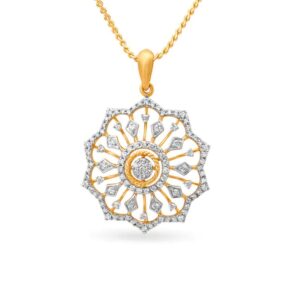 IGI Certified Natural Diamond Design Pendant 14K/18K Fine Yellow Gold