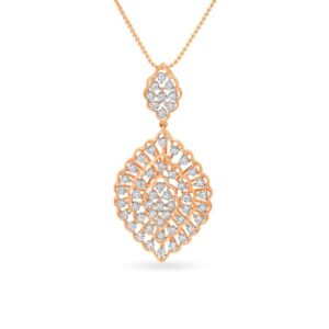 IGI Certified Natural Diamond Design Pendant 14K/18K Fine Rose Gold