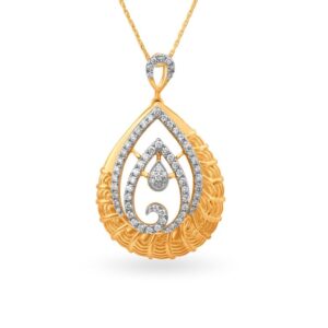 Solid 22K/18K/14K Fine Gold Certified Stamped Oval CZ Design Pendant In 22 Carat,18 Carat and 14 Carat Fine Gold
