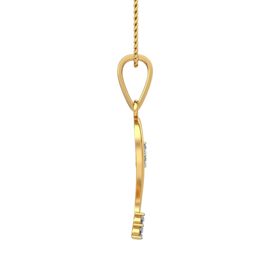 IGI Certified Natural Diamond Design Pendant 14K/18K Fine Yellow Gold