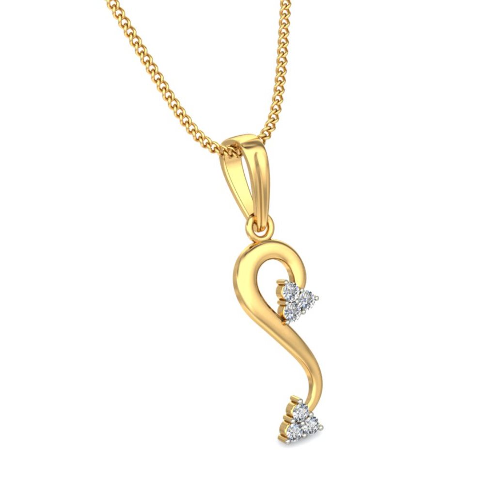 IGI Certified Natural Diamond Design Pendant 14K/18K Fine Yellow Gold