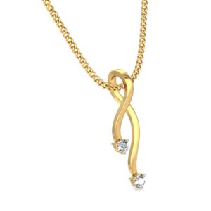 IGI Certified Natural Diamond Design Pendant 14K/18K Fine Yellow Gold