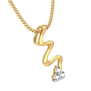 IGI Certified Natural Diamond Design Pendant 14K/18K Fine Yellow Gold