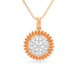 Solid 22K/18K/14K Fine Gold Certified Stamped Flower CZ Design Pendant In 22 Carat,18 Carat and 14 Carat Fine Gold