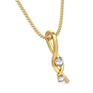 IGI Certified Natural Diamond Design Pendant 14K/18K Fine Yellow Gold