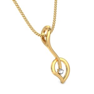 IGI Certified Natural Diamond Design Pendant 14K/18K Fine Yellow Gold