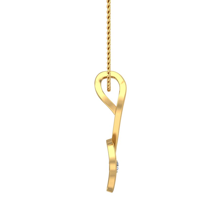 IGI Certified Natural Diamond Design Pendant 14K/18K Fine Yellow Gold