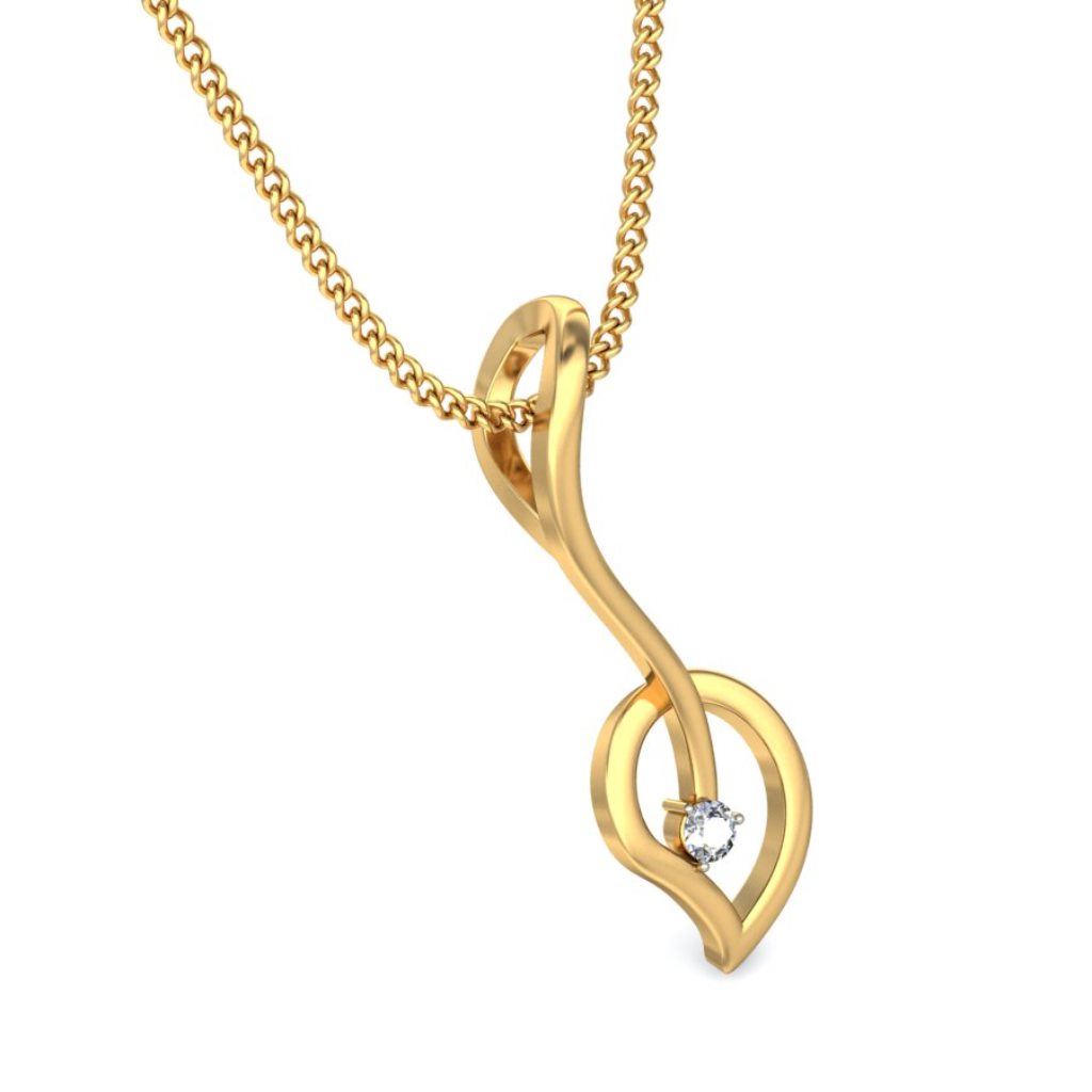 IGI Certified Natural Diamond Design Pendant 14K/18K Fine Yellow Gold