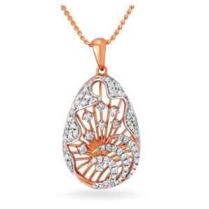 Solid 22K/18K/14K Fine Gold Certified Stamped Oval CZ Design Pendant In 22 Carat,18 Carat and 14 Carat Fine Gold