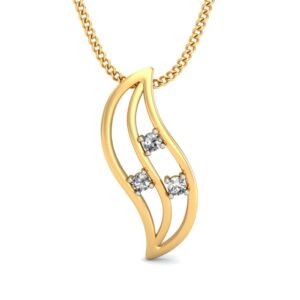 IGI Certified Natural Diamond Design Pendant 14K/18K Fine Yellow Gold