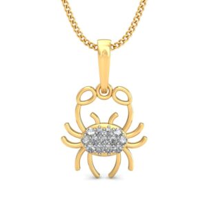 IGI Certified Natural Diamond Design Pendant 14K/18K Fine Yellow Gold